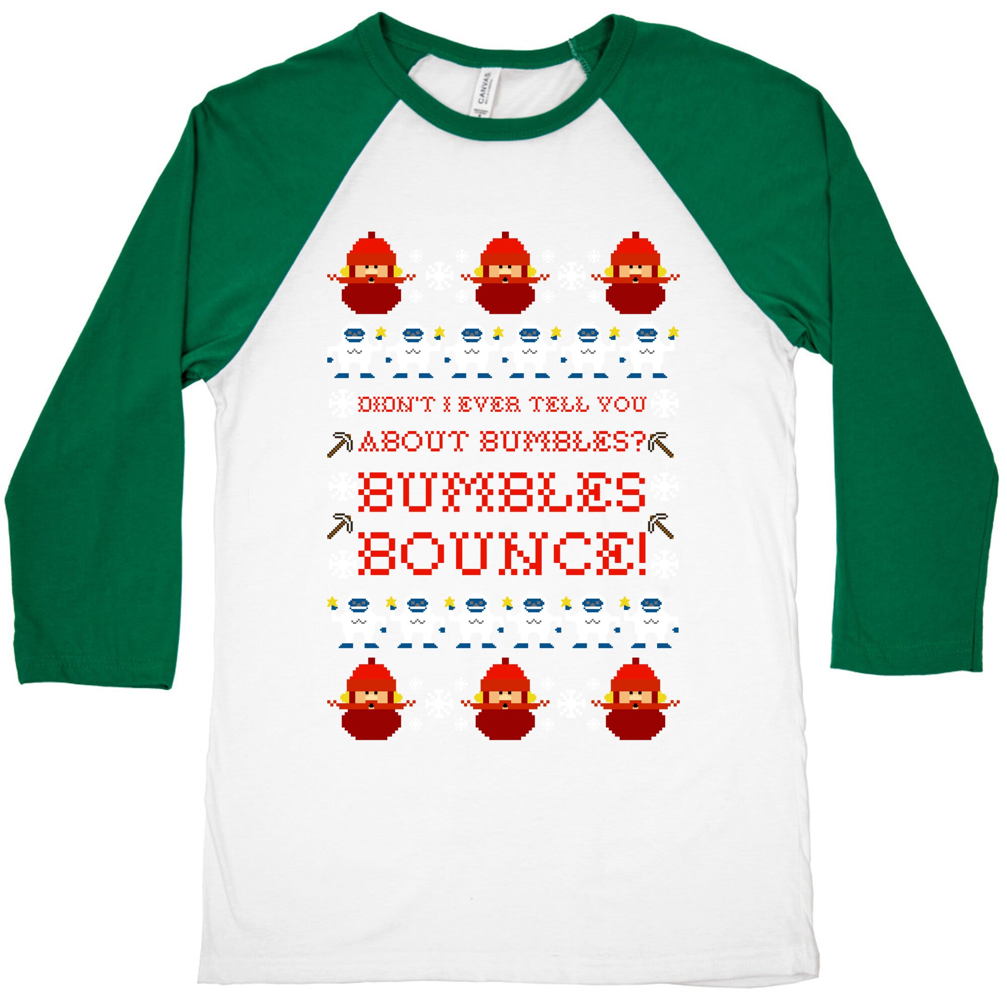 Yukon Cornelius and Bumble Ugly Sweater Baseball Tee